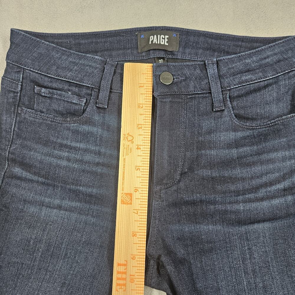 Paige Jeans Womens 27 Manhattan Bootcut Dark Wash Stretch Kolbie Whiskering - Picture 11 of 14